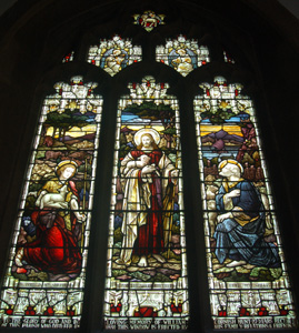 detail of Christ the Good Shepherd in the chancel east window June 2008
